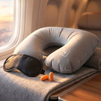 Memory foam travel pillow and sleep accessories set