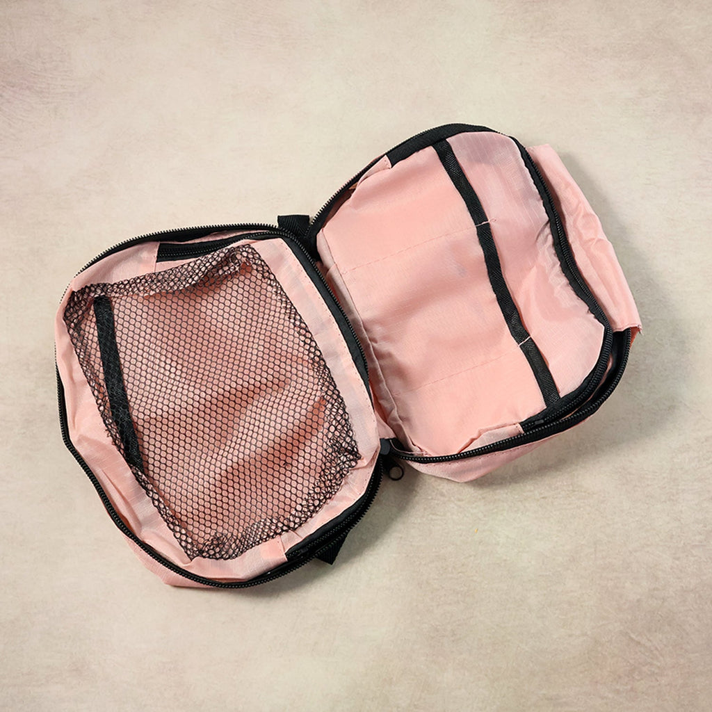 Toiletry kit travel bag with multiple compartments and zipper