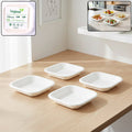 Disposable square food tray set ready for serving meals and snacks.
