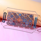 Clear serving tray with patterned base from Supermom serving tray set