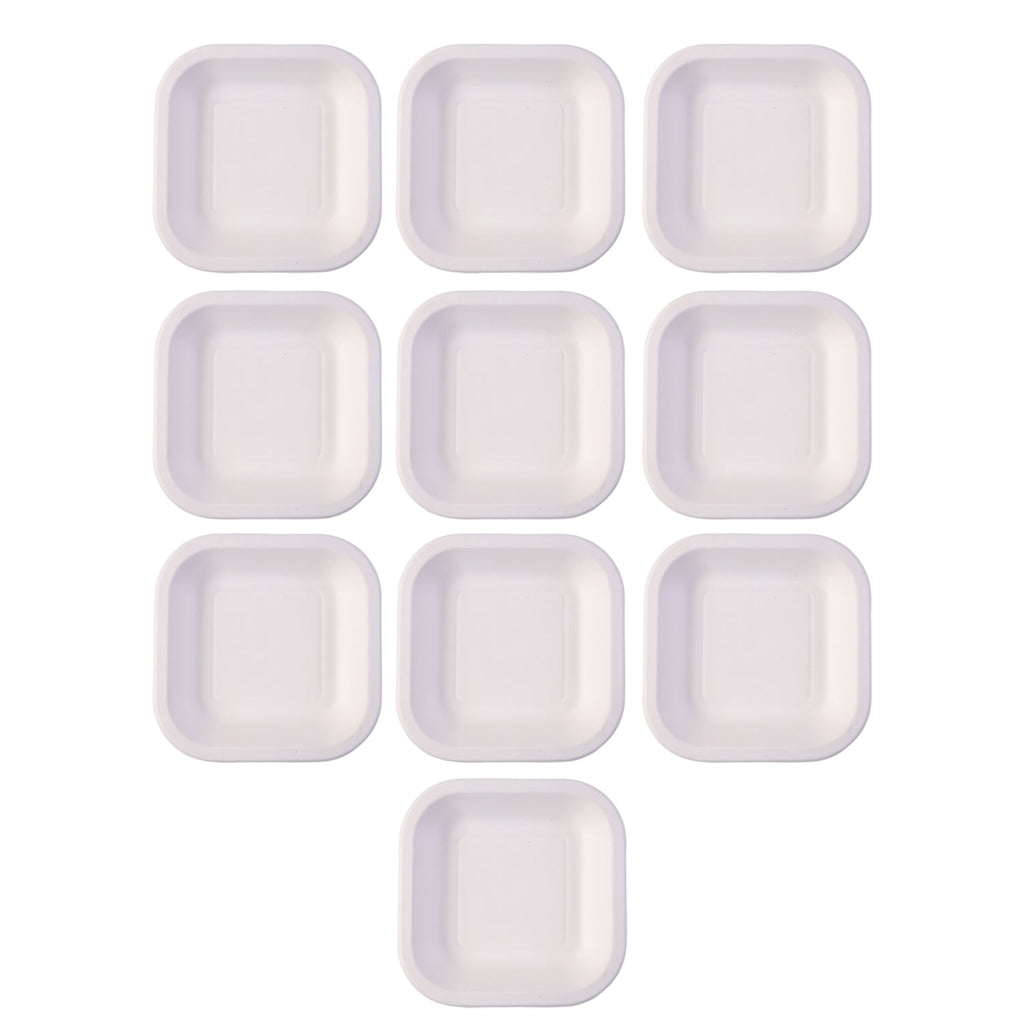 Empty square disposable food tray suitable for versatile food presentation.