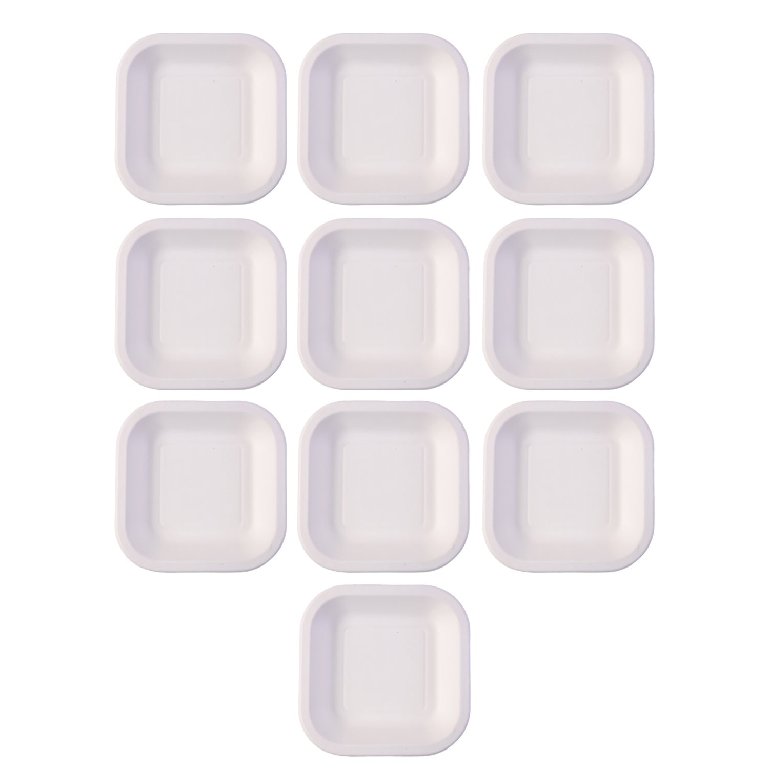 Empty square disposable food tray suitable for versatile food presentation.