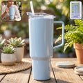 Large 1800ml insulated travel tumbler with handle and straw lid