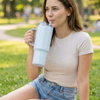 Portable large capacity travel tumbler suitable for outdoor and commuting.