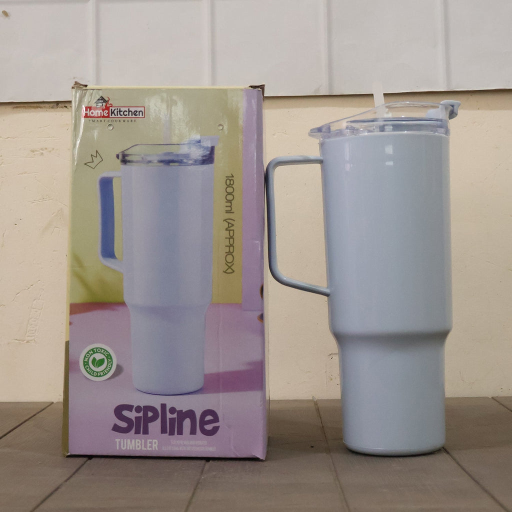 Reusable 1800ml water tumbler for hot and cold beverages.