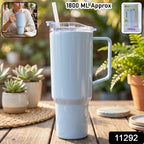 Big 1800ml size travel tumbler with straw and ergonomic handle