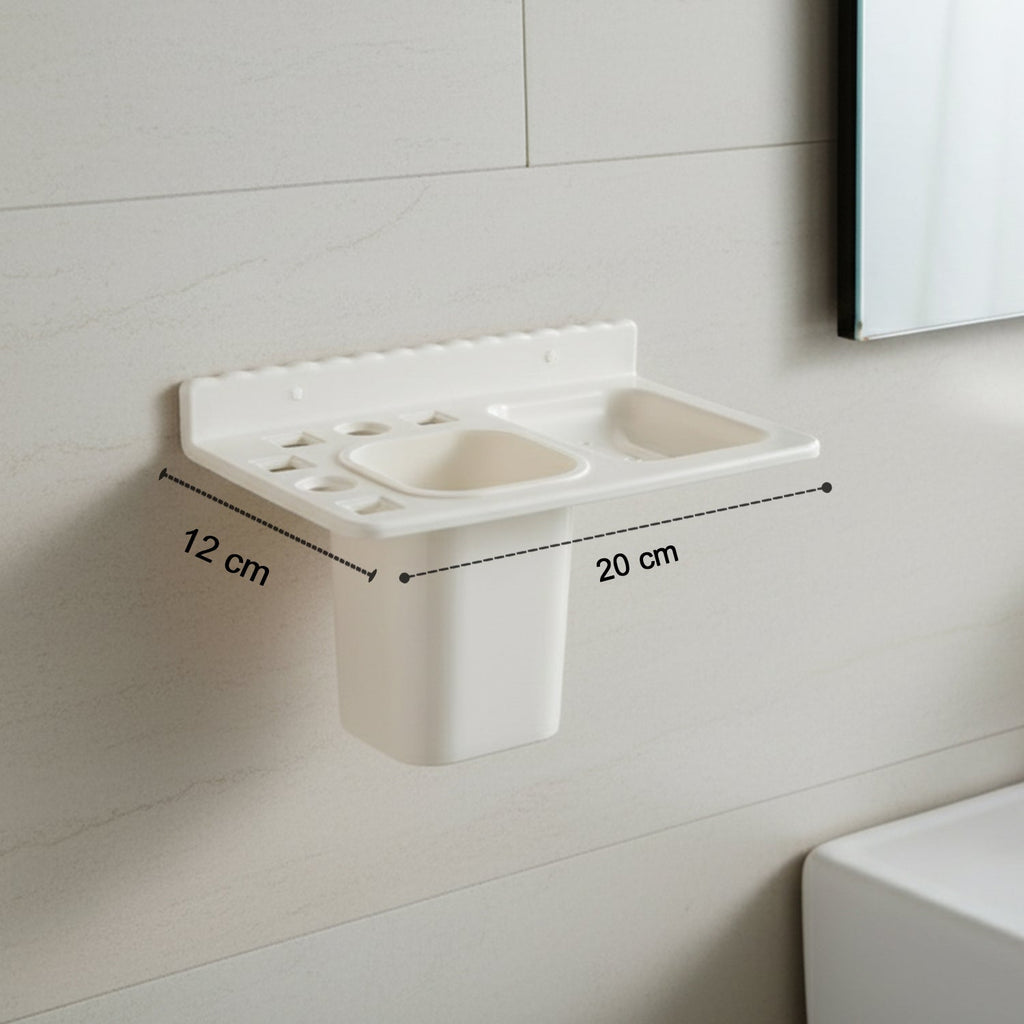 Height measurement of the compact wall mounted toothbrush organizer.