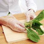 Disposable transparent kitchen gloves ideal for food handling