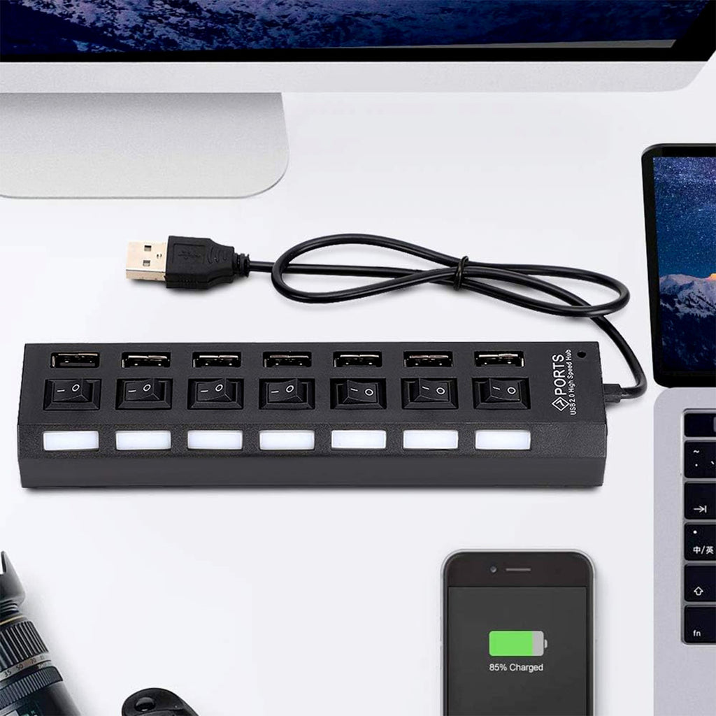 Compshop 7 Port USB 2.0 Hub from a different angle.
