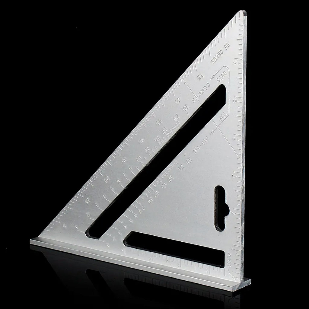 The BoltForce Rafter Square demonstrating roof pitch measurement capabilities.