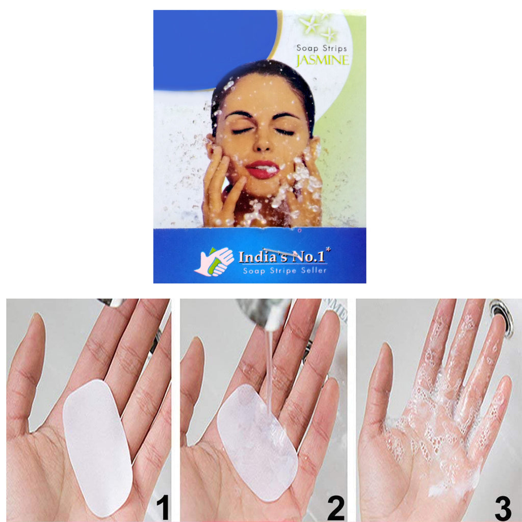 Multiple thin paper soap strips infused with jasmine fragrance.