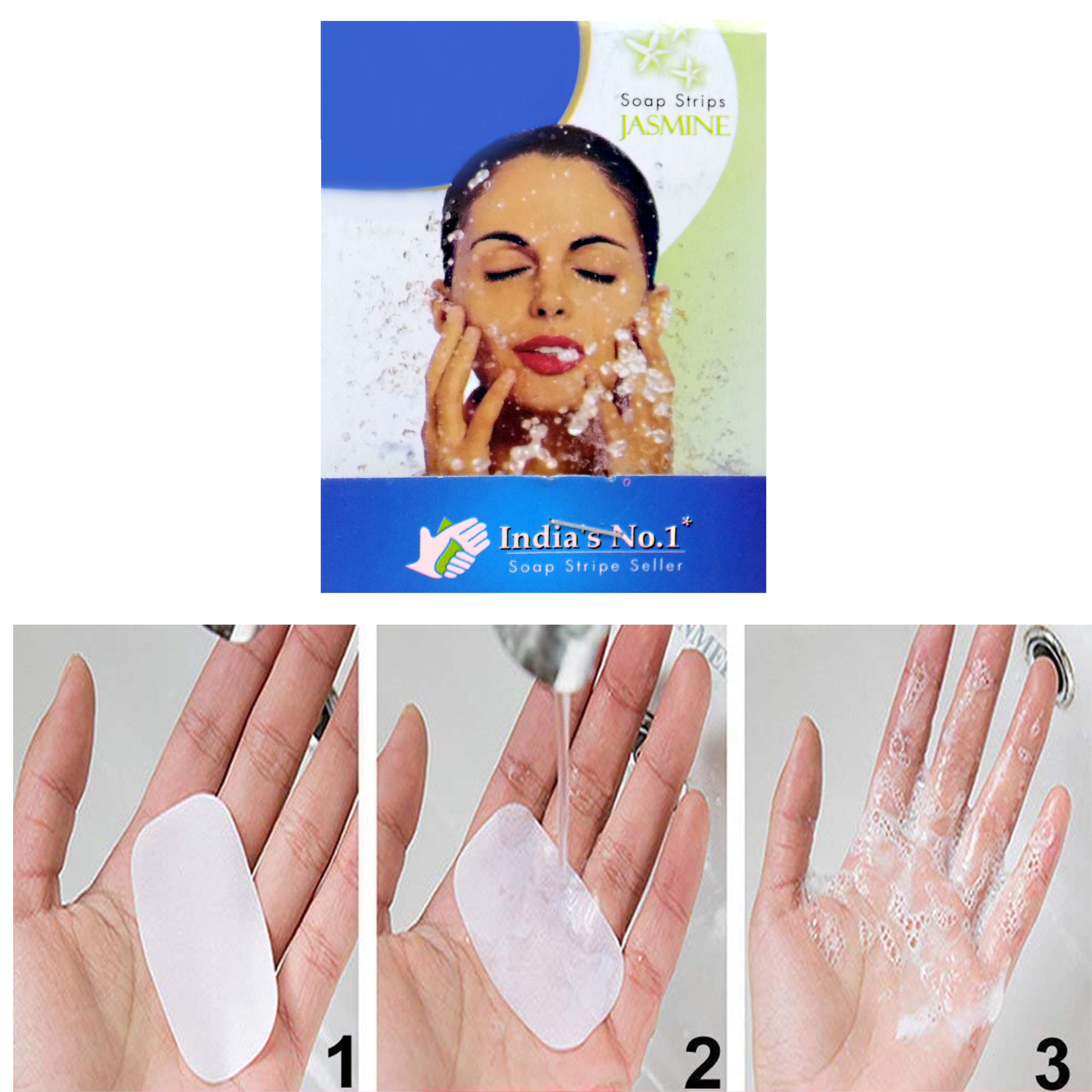 Multiple thin paper soap strips infused with jasmine fragrance.
