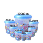 Durable, clear plastic food storage containers ready for daily kitchen use.