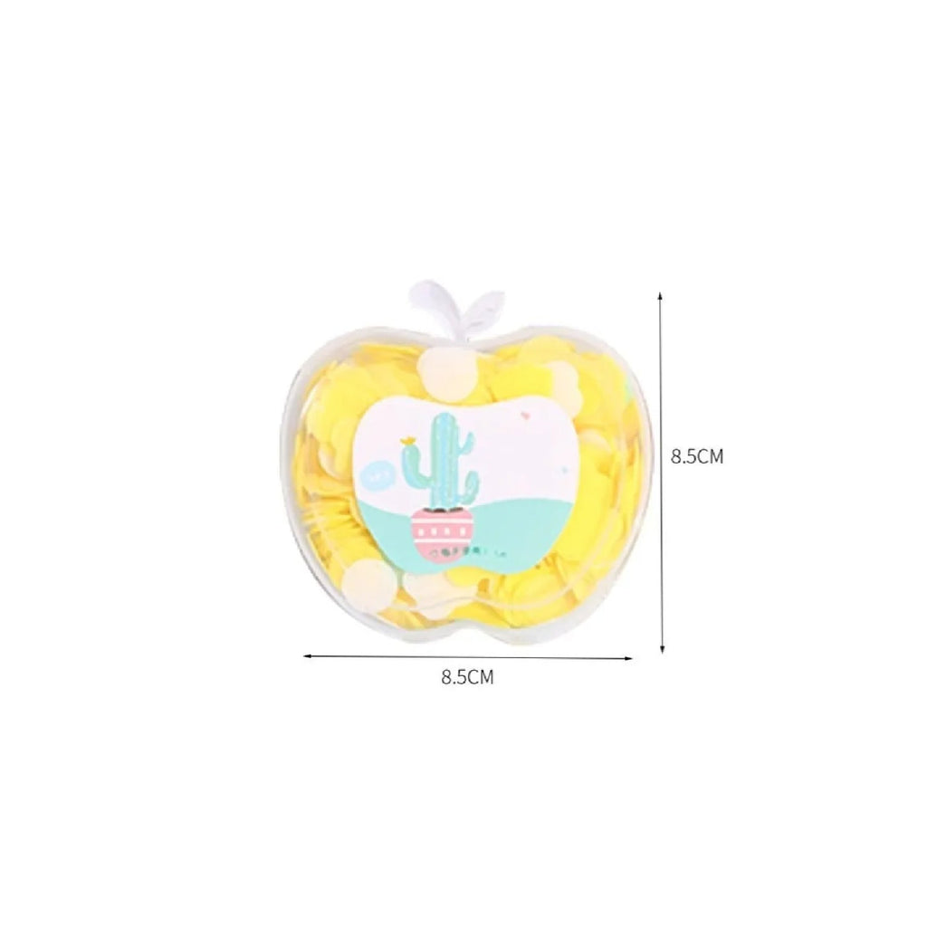 Compact packaging for apple design paper soap sheets, ideal for travel hygiene.