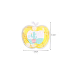 Compact packaging for apple design paper soap sheets, ideal for travel hygiene.