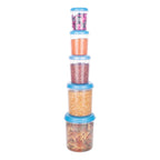 Durable, clear plastic containers for versatile kitchen use.
