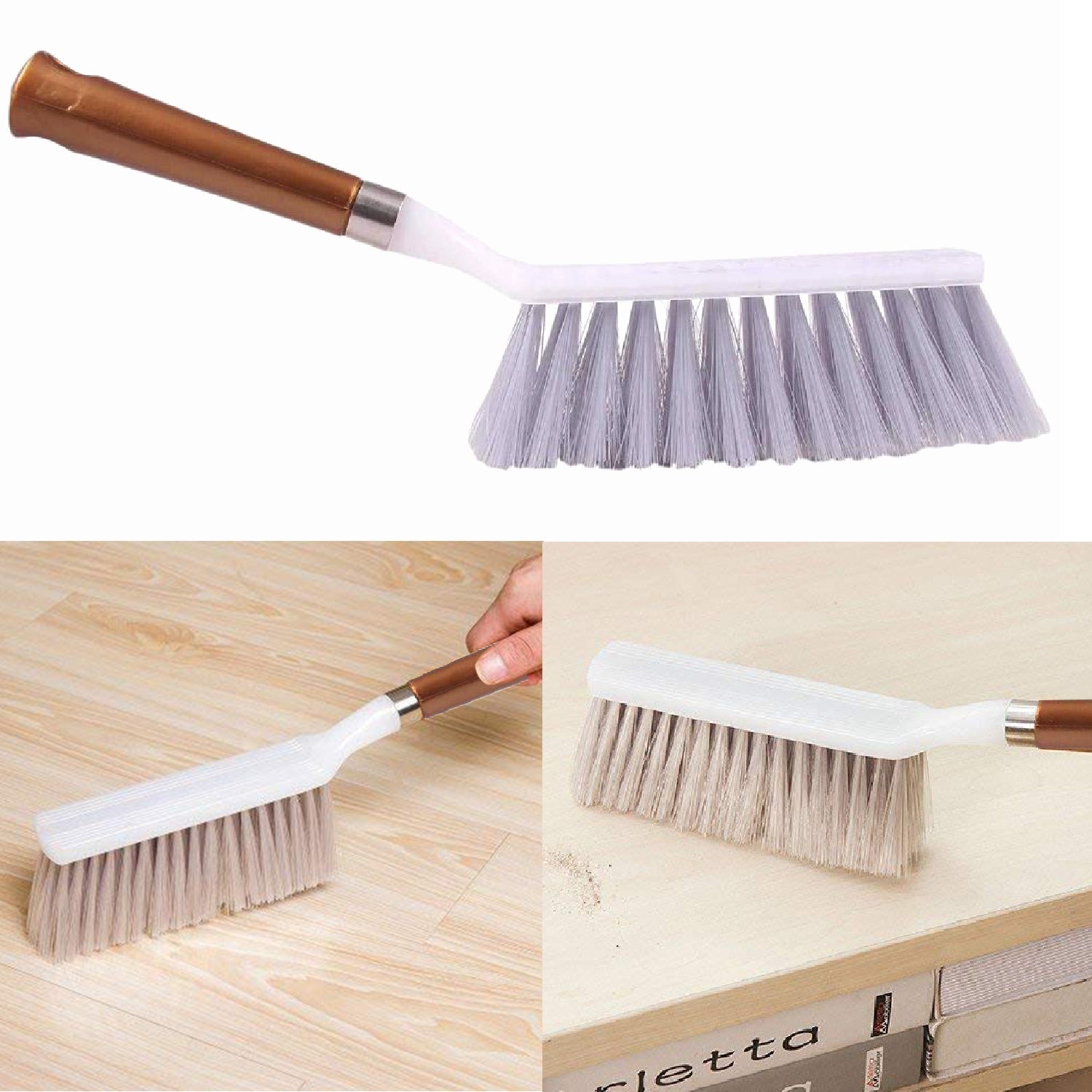 Sturdy household cleaning brush with a long handle, suitable for floors and various surfaces.