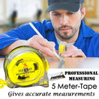 Durable BoltForce 5-meter measuring tape held in hand, emphasizing its ergonomic design.