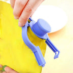 Multiple food bag clips in various colours on kitchen counter.