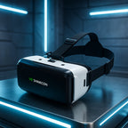 Lightweight VR headset with soft cushioning and adjustable head straps
