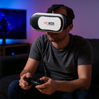 Alternate angled view of VR BOX Virtual Reality 3D Glasses Headset highlighting design features