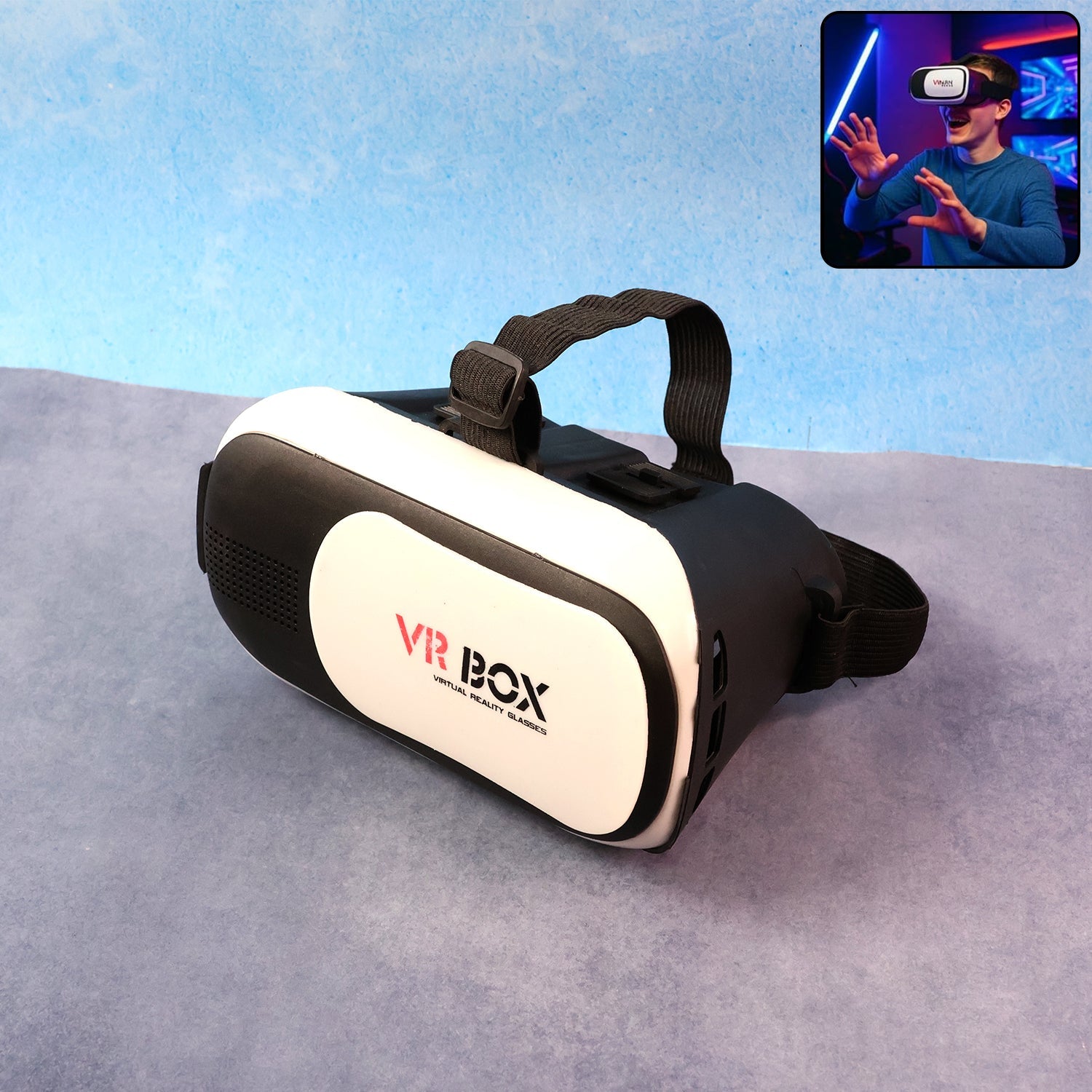 VR BOX Virtual Reality 3D Glasses Headset in sleek black design with adjustable lenses
