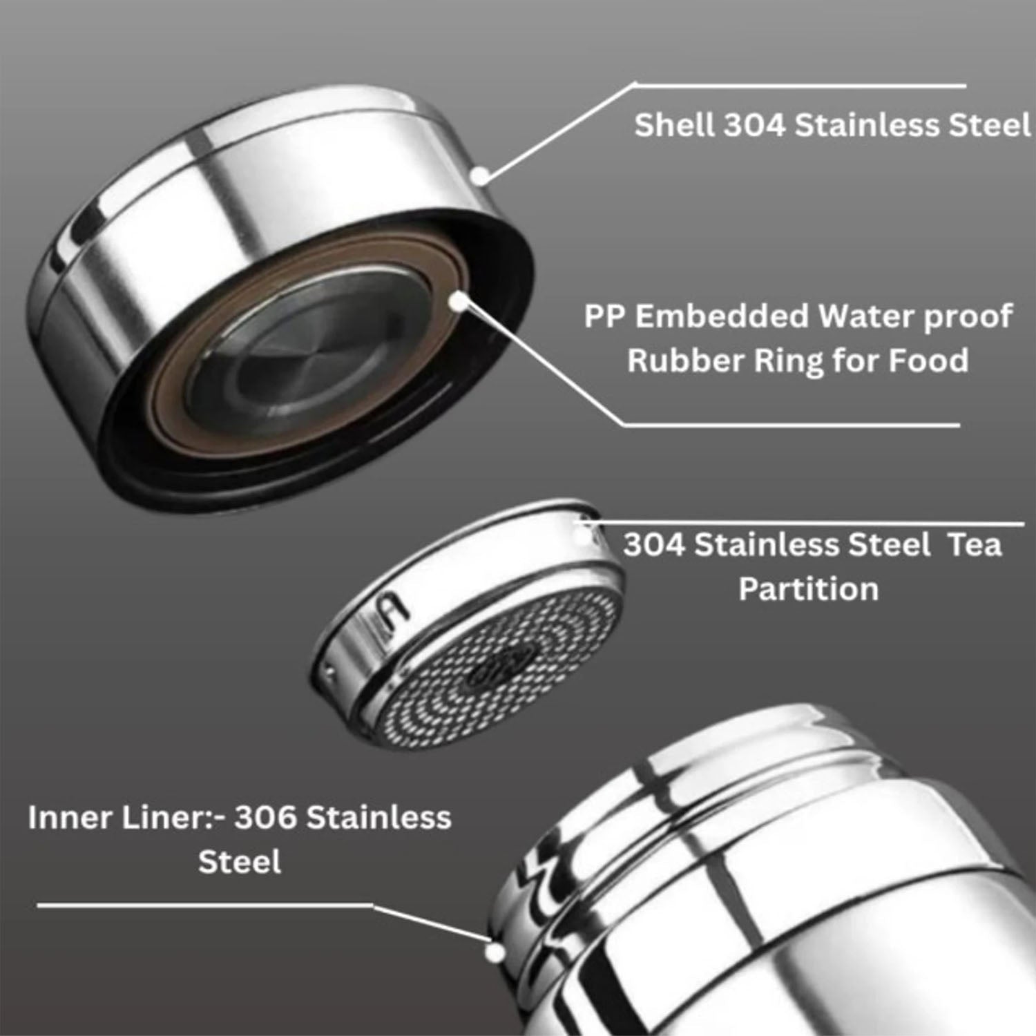 Durable stainless steel vacuum flask for travel and daily use