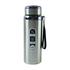 Portable stainless steel water bottle with strap