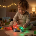 Colorful LED light-up bus toy for children
