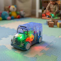 Kids transparent school bus toy with colorful LED lights