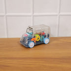 Transparent toy bus with sound and lights for toddlers