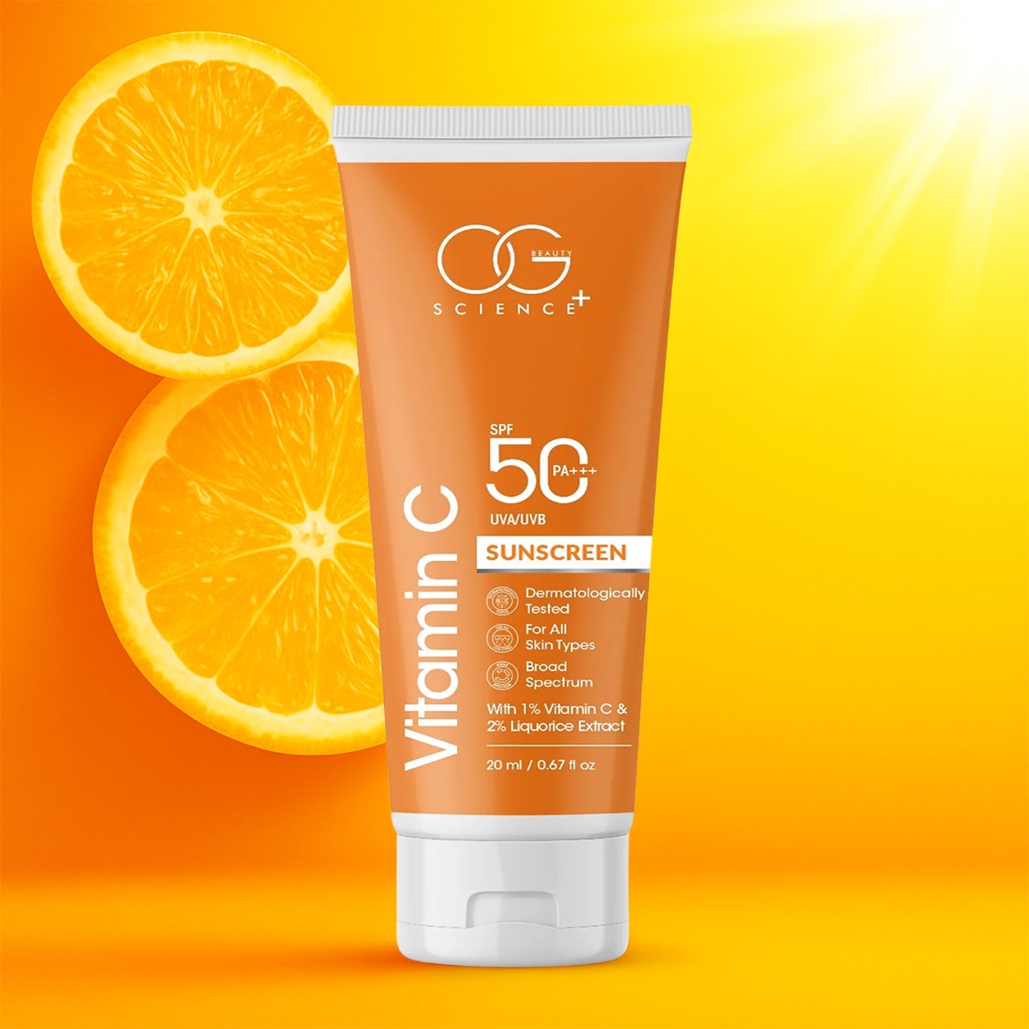 Vitamin C Sunscreen SPF 50 PA+++ tube– protective skin brightening cream