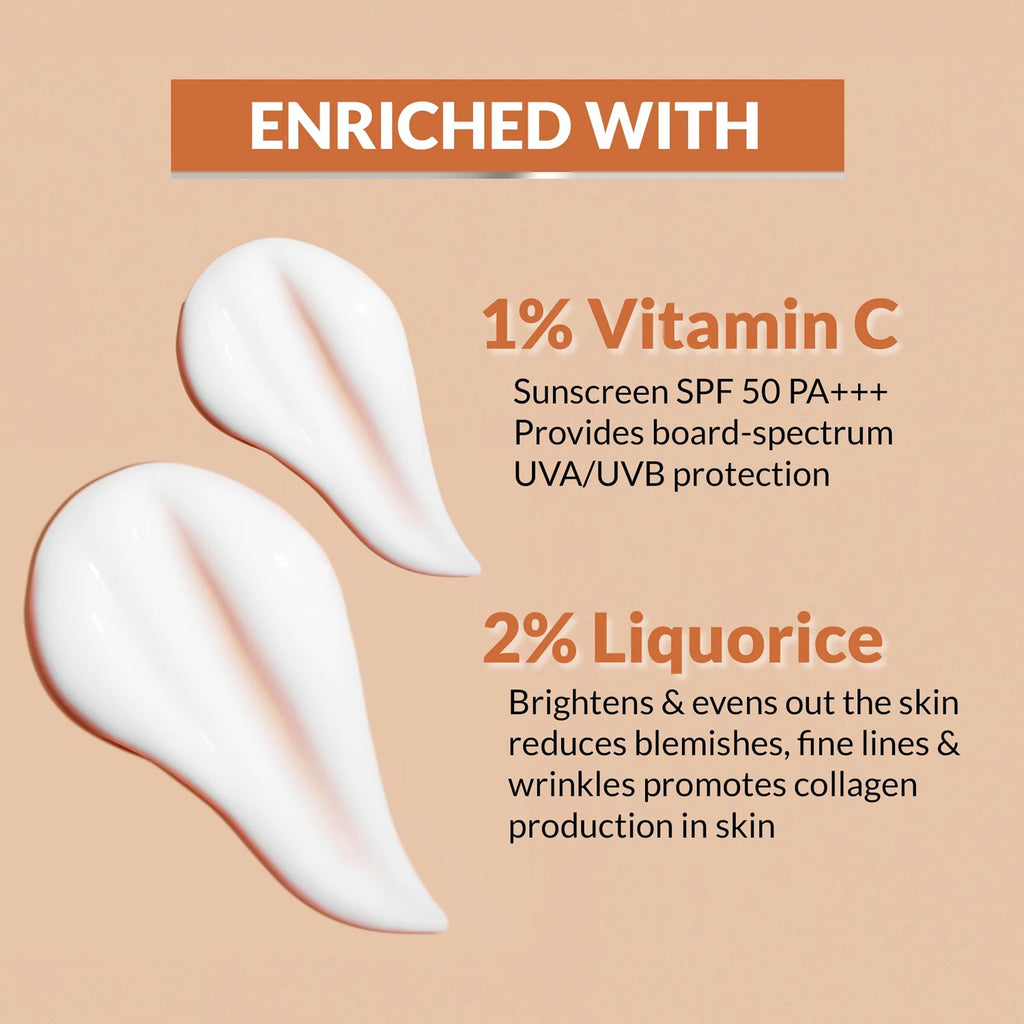 Vitamin C sunscreen cream protecting skin from sun damage