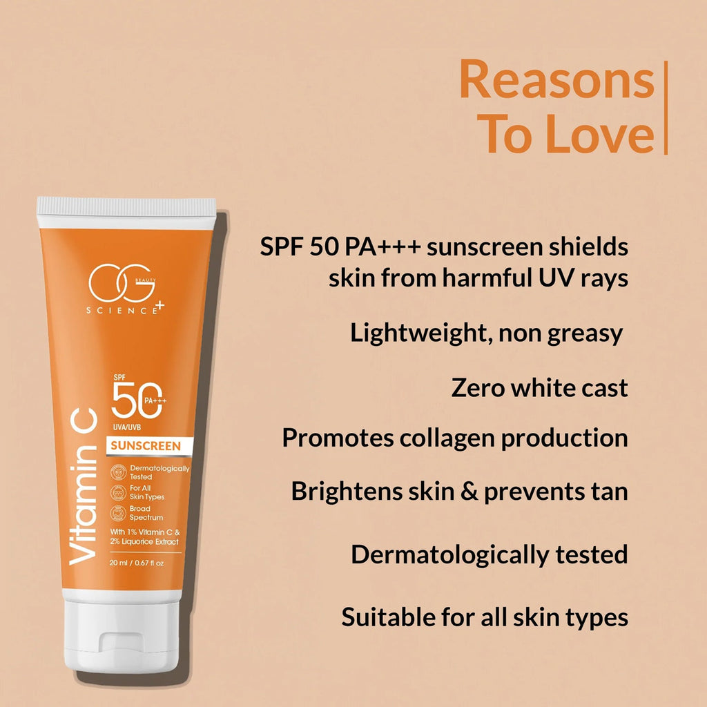 Smooth application of Vitamin C Sunscreen for skin brightening