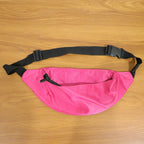 Model demonstrating crossbody waist bag for active use