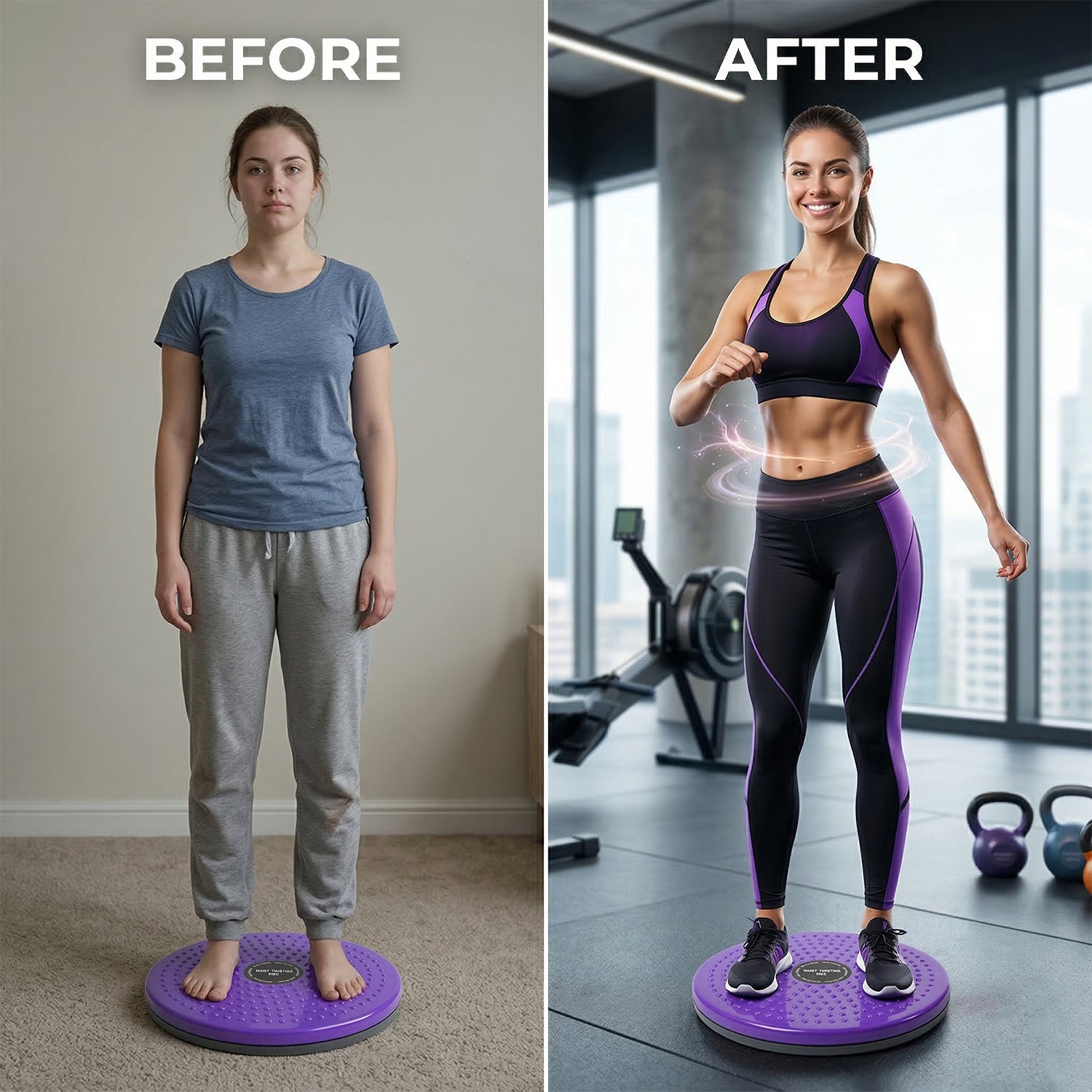 Waist twist fitness disc for home workouts
