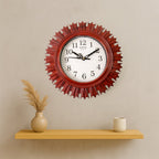 Detailed shot of the easy-to-read clock face with its protective clear cover and silent movement.