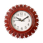 Front view of the battery operated wooden look wall clock, ready to adorn any wall.