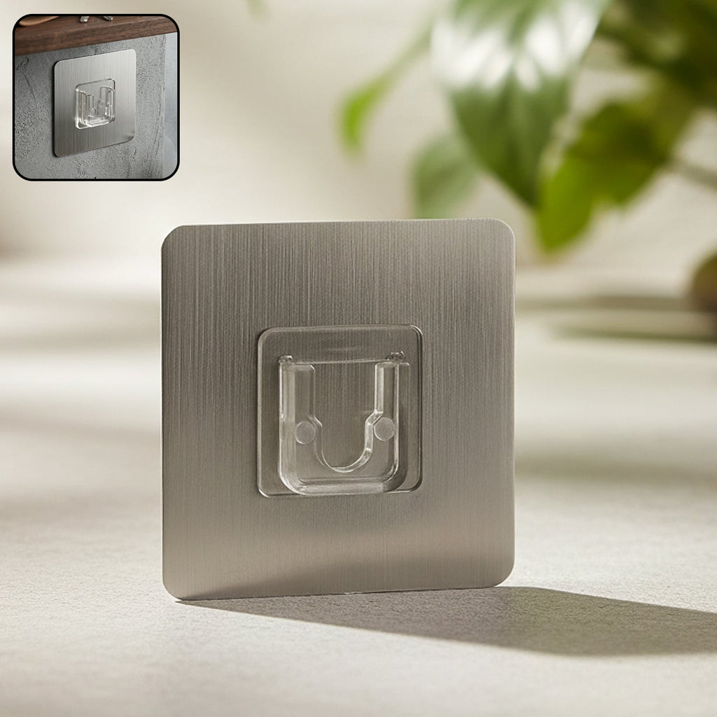 Self adhesive wall hook holder mounted on wall for organization