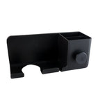 Wall mounted hair dryer stand with organizer shelf in dressing area