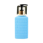 Detail of soap dispenser’s push pump mechanism for accurate soap flow