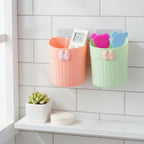 Bathroom hygiene organizer rack with toothbrush holder cup
