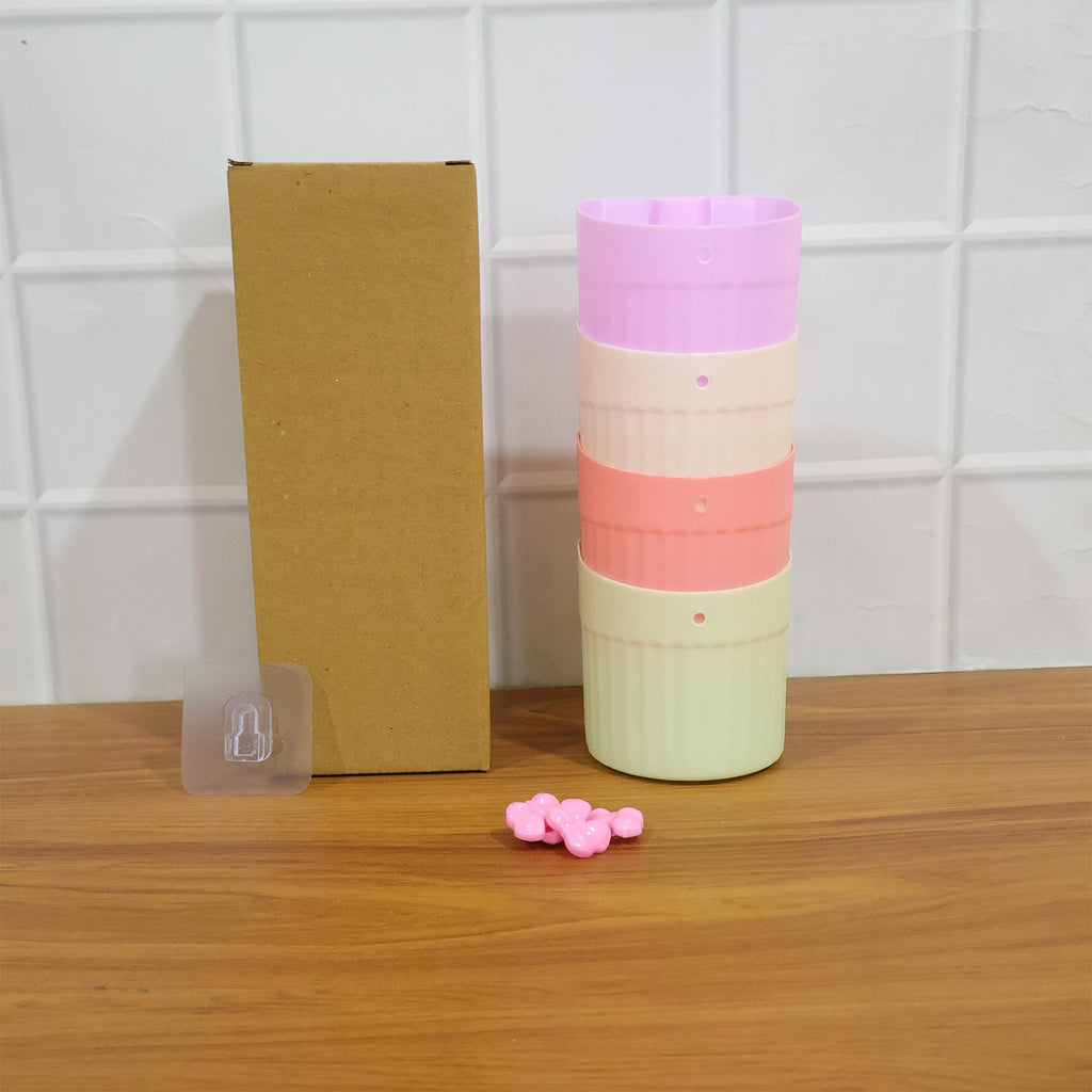 Wall mount bathroom organizer for toothbrush and accessory storage