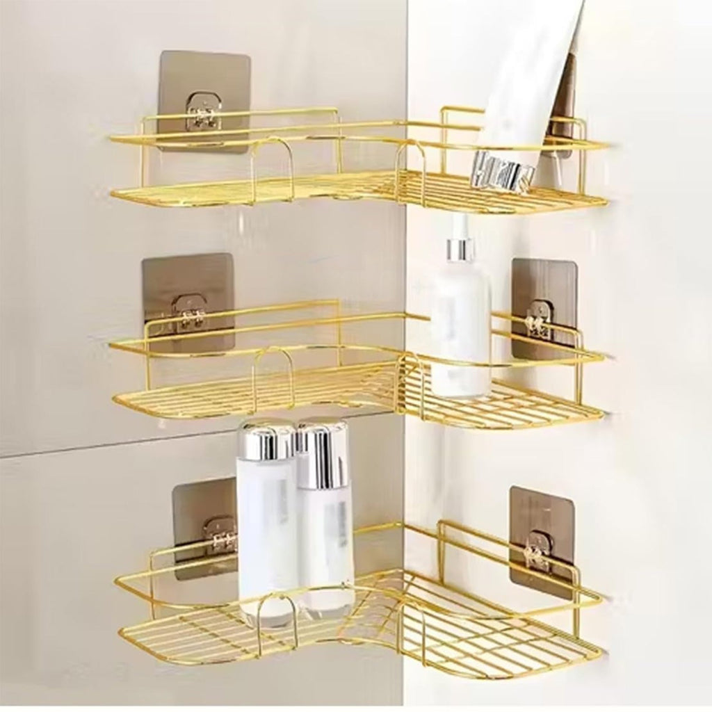 Waterproof transparent adhesive hook installed in a modern bathroom shower.