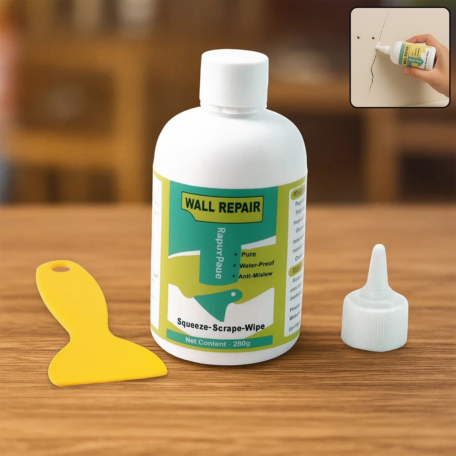 280g tube of waterproof wall crack repair cream with nozzle and scraper