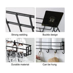 Self-adhesive metal storage basket firmly mounted on bathroom wall