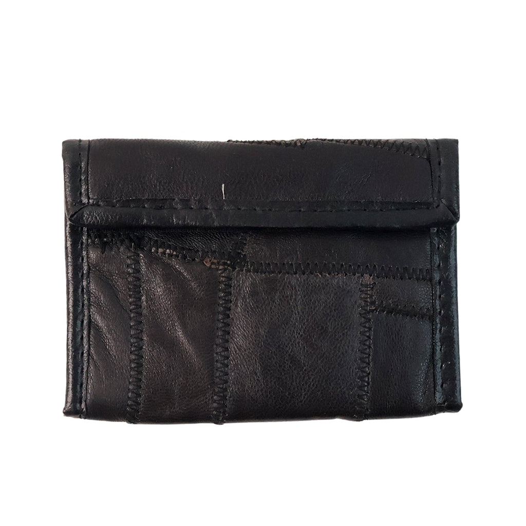 Elegant genuine leather slim bi-fold wallet with refined stitching