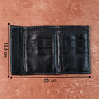 Premium quality genuine leather bi-fold wallet closed view