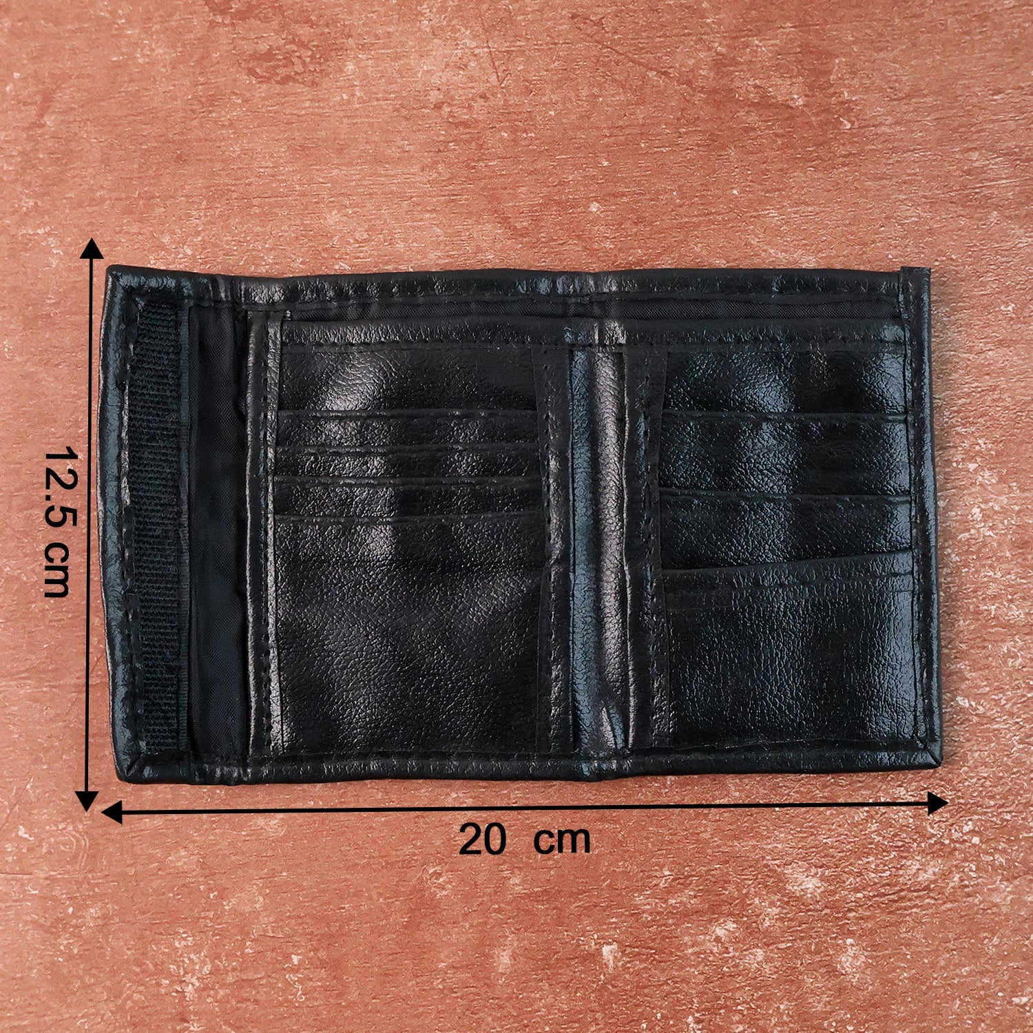 Premium quality genuine leather bi-fold wallet closed view