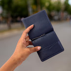 Compact bi-fold men's wallet designed for functional yet stylish use